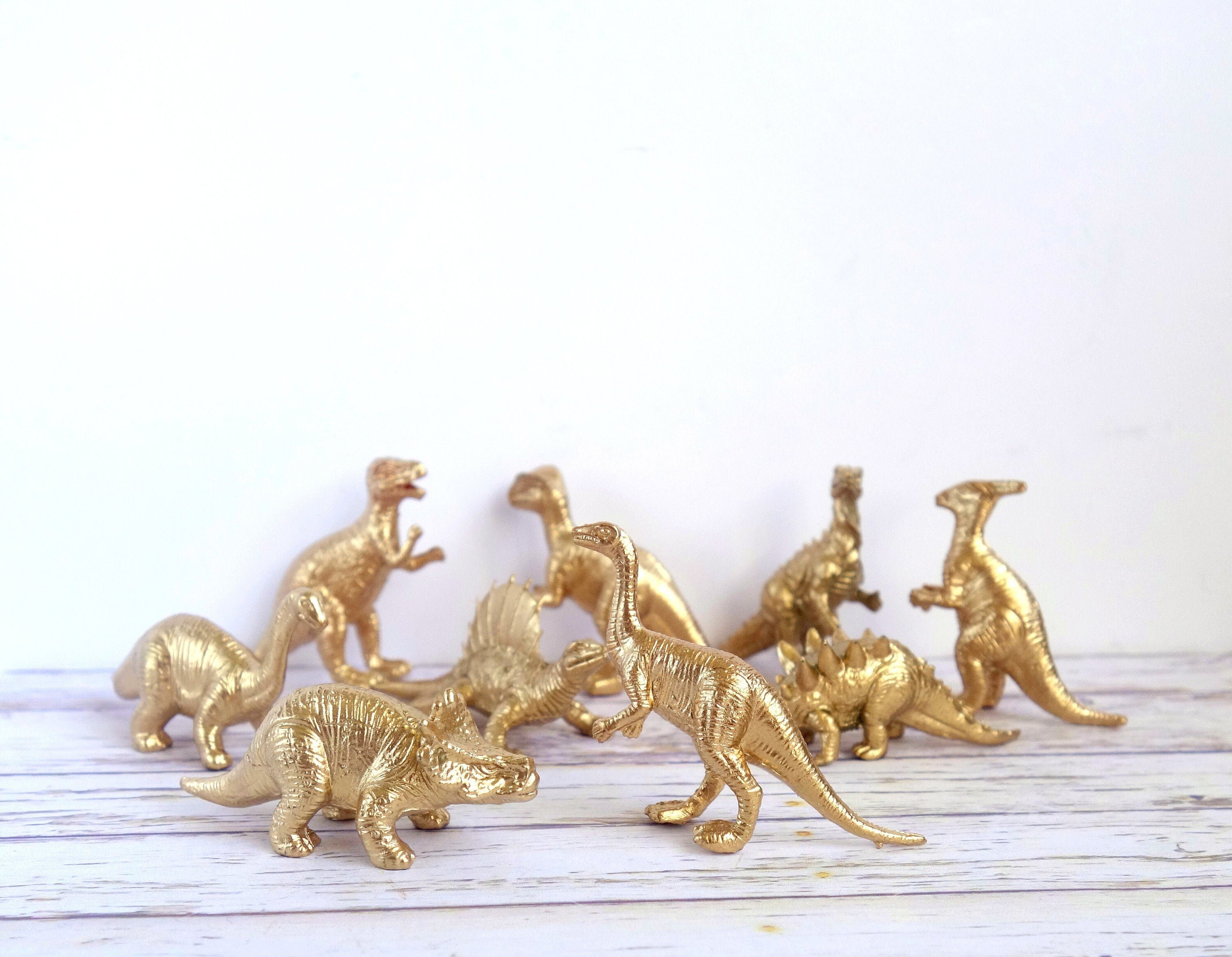 50 mini gold dinosaur ornaments fun wedding favours or party Etsy