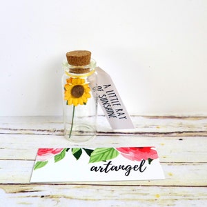 A little ray of sunshine: sunflower positivity gift, supportive message for friend, mental health / thinking of you. image 5