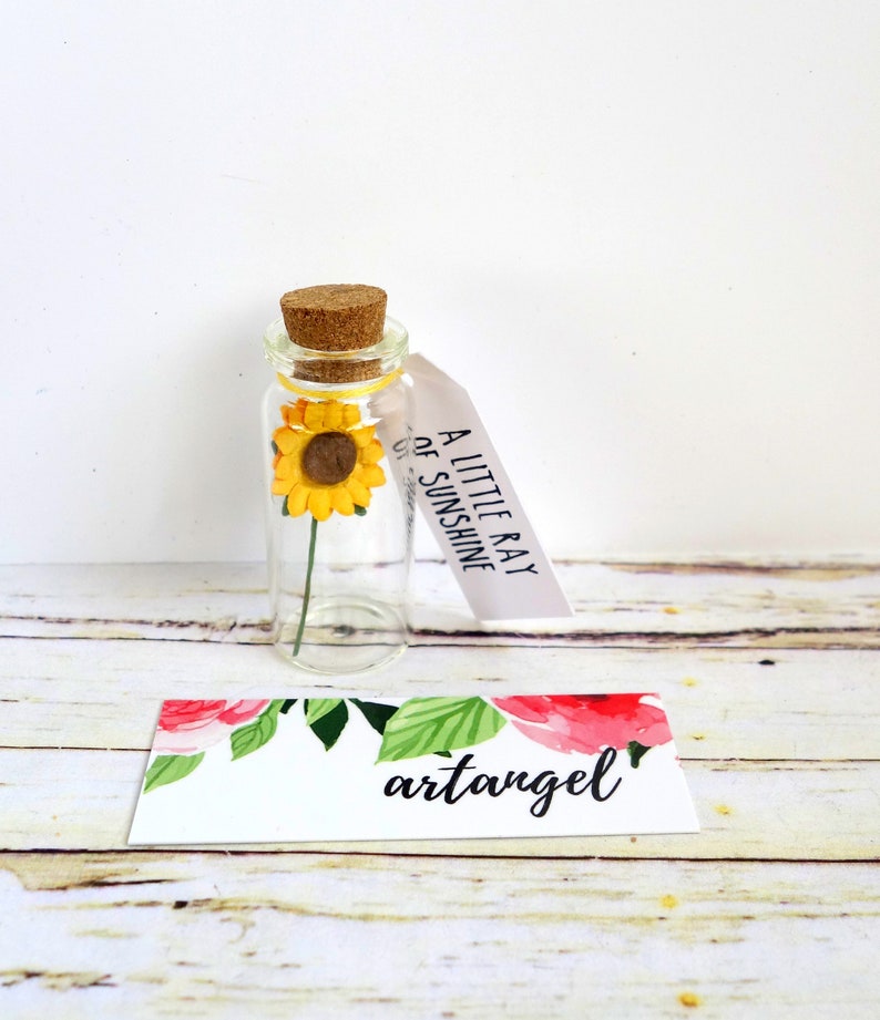 A little ray of sunshine: sunflower positivity gift, supportive message for friend, mental health / thinking of you. image 5