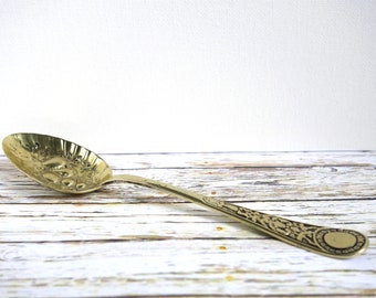 Vintage Berry Serving Spoon, Silver Plated Cutlery, Tableware for Afternoon Tea or Summer Garden Party