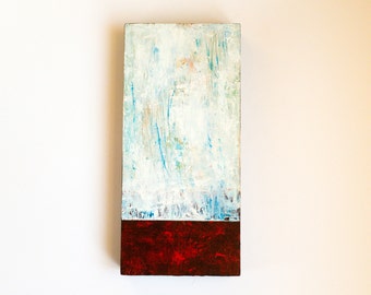 Textured Red Abstract Painting, Original Contemporary Art Block