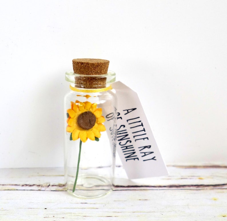 A little ray of sunshine: sunflower positivity gift, supportive message for friend, mental health / thinking of you. image 6