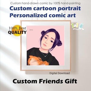 Custom Girl Portrait, Cartoon Portrait, Gift For girl, Faceless Portrait Print, Family Illustration , Custom Faceless Portrait from Photo