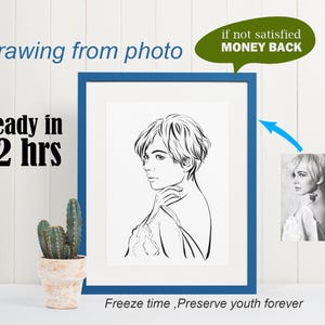 Regalo de retrato personalizado / Dibujo de una línea / Arte de línea de retrato personalizado / Retrato personalizado (no IA) / Regalo para novia / Regalo para novio / Arte de retrato personalizado