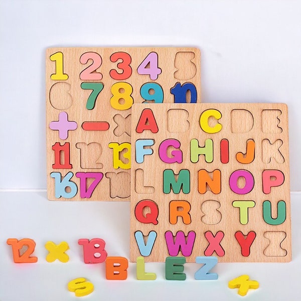 Alphabet and Number Wooden Montessori Educational Toys for Children