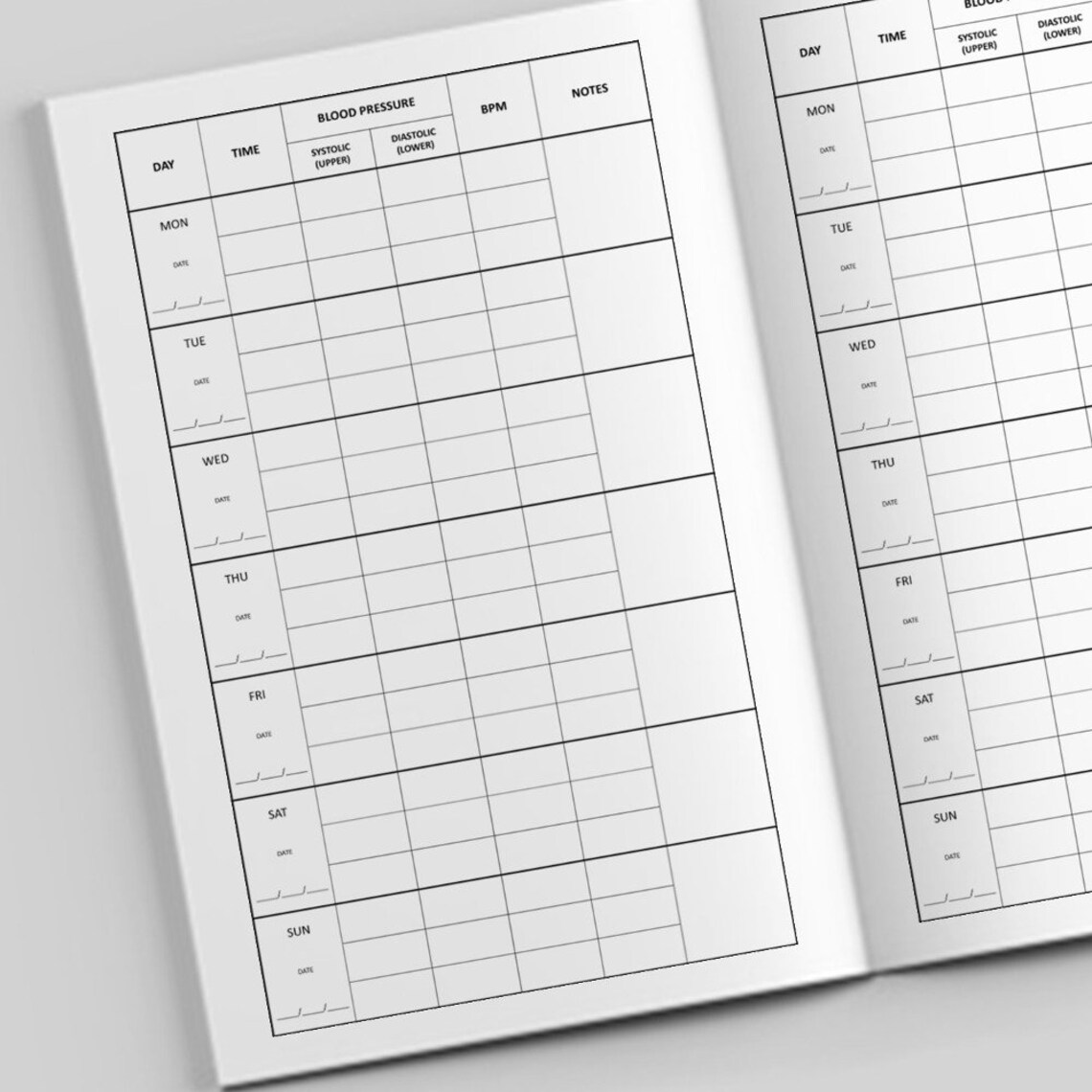 Blood Pressure Chart Dusk Medical Tracker Blood Pressure Etsy