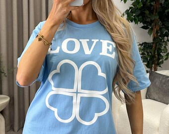 Alfie Blue Love Slogan Graphic Print T-Shirt