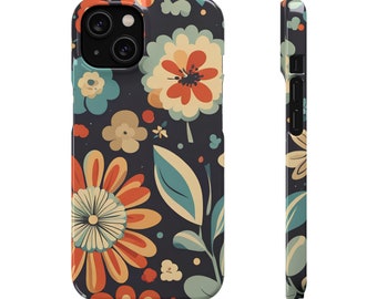 RETRO FLOWERS | iPhone 14 Pro Case, iPhone 12 Case, iPhone 13 Case and many more, Retro Flower Art  (Matte & Glossy)