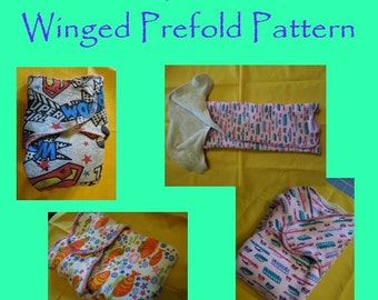 Winged / Tabbed Prefold Cloth Diaper PDF Sewing Pattern