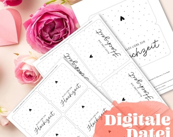 Modelli stampabili: Tanti auguri per il tuo matrimonio! Chiusura per sacchetti regalo fai da te, alette stampabili per sacchetti regalo, bomboniere