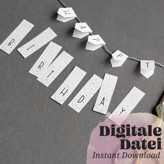 Uorbmaio Happy Birthday Wimpelkette Zum Personalisieren - 2x Alphabet-Sets, Banner Je 16,5x11,4 Cm, Weiß