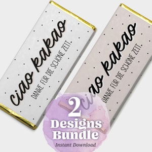 Abschied Druckvorlagen CIAO KAKAO Danke für die schöne Zeit Printable Digitale Datei Diy Banderole Schokoladen Verpackung Kindergarten Kita