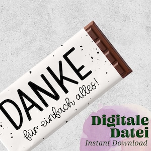 Modelli di stampa “GRAZIE di tutto!” Stampabile da stampare, confezione di cioccolato