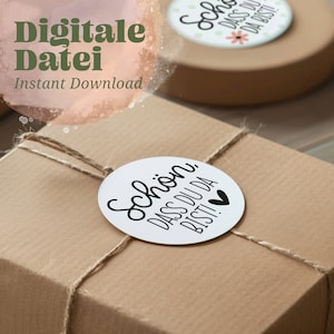 Modello di stampa Adesivi rotondi BELLO che tu sia qui 2 design Prodotto digitale per carta adesiva da 40 mm Etichetta regalo fai da te Confezione regalo