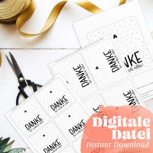 Modelli di stampa GRAZIE per tutto Chiusura per borsa Lembi per borse stampabili per borse regalo Fai da te Lettere di ringraziamento Souvenir regalo