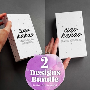 Modello di stampa per buste di carta Ciao Kakao Stampabile Borsa regalo fai da te regalo di addio ringraziamento souvenir asilo nido addio