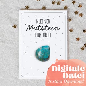 Modèles d'impression d'encouragement « Petite PIERRE DE COURAGE Pour toi » Cadeau étudiant imprimable Talisman Carte DIY Cadeau enseignante de garderie 2 formats A6 et A7