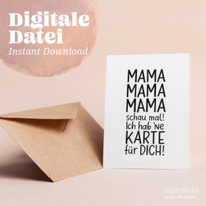 Muttertag Druckvorlage Grußkarte MAMA MAMA MAMA Printable diy lustige Muttertagskarte mit Umschlag humorvolle Postkarte Grußkarte Mammi