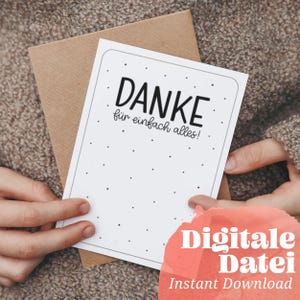 Karten Druckvorlagen, 2 Formate, "DANKE - Kleines Dankeschön" Printable, Grußkärtchen A6 und A7 Format, Einlegekarte, DIY Geschenk, Talisman