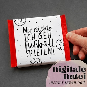 Imprime plantillas de fútbol que dicen "Ya tuve suficiente, voy a jugar al fútbol". Envase de chocolate cuadrado imprimible.