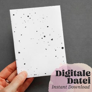 Geschenktüten Druckvorlage BLACK INK Muster Digitales Produkt Printable DIY Faltvorlagen für Tüten passende Karten Gutschein Einladung
