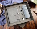 Custom Engraved Notebook With Pen, Leather Notebook Set, End Of Year Thank You Gift, Matching Pen, New Job Present, Christmas gift product logo
