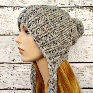 Slouchy Beanie Knit Hat - Easy Knitting Patterns For Hats - Knitted Hat Patterns Womens Hats - Knitting Tutorial How To Knitting PDF Pattern