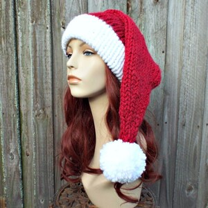 Chapéu de Papai Noel, Chapéu de Papai Noel, Chapéu de Papai Noel de malha, Chapéu de Natal, Chapéu de malha robusto, Chapéu feminino, Chapéu masculino, Chapéu de inverno