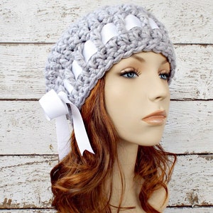 Womens Beret With Bow Crochet Hat Womens Hat Winter Hat - Etsy
