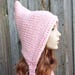 Acrylic Knit Hat Womens Hat - Pink Pixie Hat Pink Knit Hat - Pink Hat Pink Hood Pink Ear Flap Hat Winter Hat - Large Adult Pixie Hat