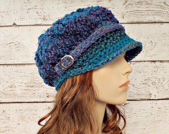 Newsboy Hat, Crochet Hat, Womens Hat, Winter Hat, Newsboy Cap, Womens Accessories, Fall Fashion, Caribbean Blue