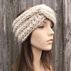 Chunky Crochet Headband, Wide Winter Headband, Womens Headband, Mens Headband, Earwarmer, Headwrap, Head Wrap, Novalie Head Band, Wheat