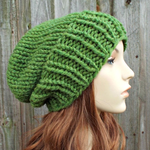 Slouchy Beanie Womens Hat Mens Hat Winter Hat Chunky Knit - Etsy