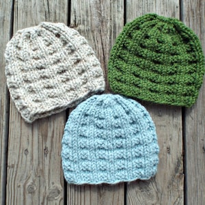 Patrón de gorro de punto, patrón de gorro de punto, patrón de gorro de punto, gorro de punto grueso, gorro de mujer, gorro de hombre, gorro de invierno, gorro de gofre