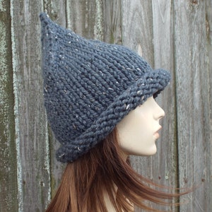 Witch Hat, Halloween Hat, Halloween Costume, Wizard Hat, Gnome Hat, Elf Hat, Chunky Knit Hat, Womens Hat, Mens Hat, Winter Hat