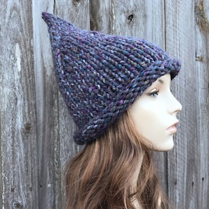Witch Hat, Wizard Hat, Halloween Costume, Gnome Hat, Elf Hat, Chunky Knit Hat, Womens Hat, Mens Hat, Winter Hat, Fall Fashion, Abalone