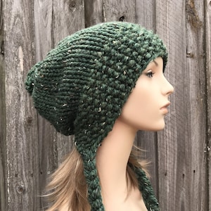 Grobstrick Mütze, Damenmütze, Herrenmütze, Wintermütze, Strickmütze, Strickmütze, Winnipeg Slouchy Beanie, Kale Grün