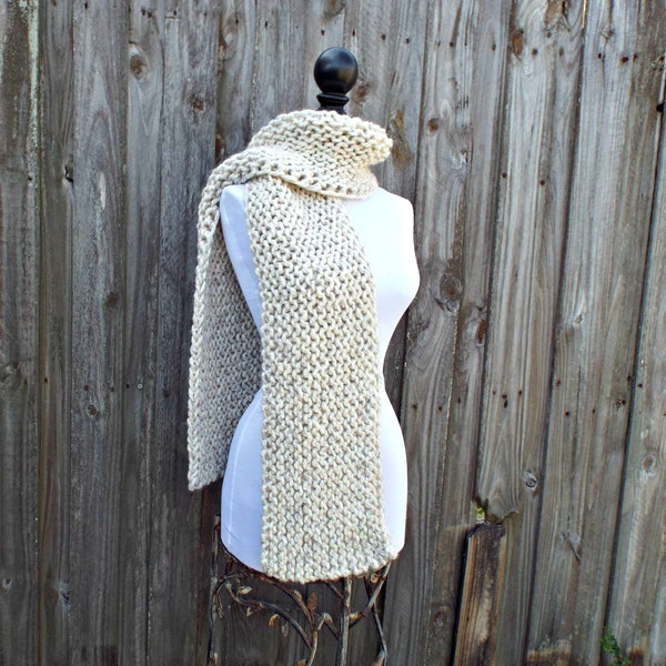 Womens Scarf, Mens Scarf, Chunky Knit Scarf, Winter Scarf, Hand Knit Scarf, Simple Scarf