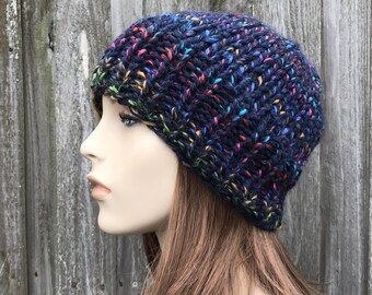 Chunky Knit Hat, Womens Hat, Mens Hat, Winter Hat, Fitted Beanie, Knit Cap, Knit Beanie, Mens Beanie, Womens Beanie, Skullcap, City Lights