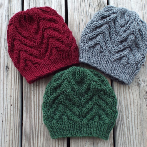 Chunky Beanie Knitting Pattern Knit Hat Pattern Mens Hat Etsy