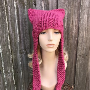 Knit Cat Hat Knitting Pattern, Knit Hat Pattern, Ear Flap Hat, Cat Ear Hat, Womens Hat, Easy Knitting Patterns for Hats, Knitting Tutorial