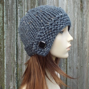 Womens Cloche Hat, Chunky Knit Hat, Womens Hat, Winter Hat, Knit Cloche Hat, Womens Accessories, Fall Fashion, Cloche Beanie, Graphite