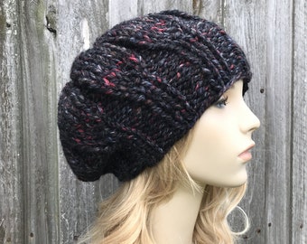 Grobstrick Strickmütze, Damenmütze, Herrenmütze, Wintermütze, Strickmütze, Strickmütze, Slouchy Beanie, Slouchy Mütze, Damen Baskenmütze, Urchin Baskenmütze