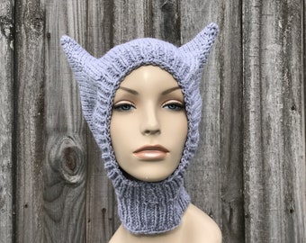 Knit Hat Pattern, Cat Balaclava Pattern, Knit Cat Hat Pattern, Ski Mask Pattern, Knitting Pattern, Cat Ear Hood Pattern, Wild Thing Hat