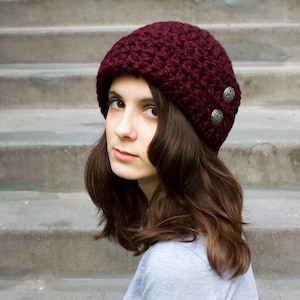 Crochet Hat Pattern - Cloche Hat Pattern - Womens Winter Hats Easy Crochet Pattern - Crochet Tutorial Womens Hat Pattern - Garbo Cloche