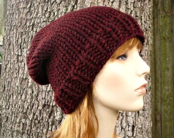 Chunky Knit Hat, Mens Hat, Womens Hat, Hand Knit Beanie, Mens Beanie, Womens Beanie, Slouchy Beanie, Winter Hat, Slouchy Hat, Toque Beanie