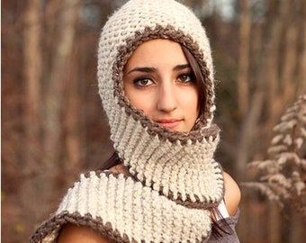 Instant Download Knitting Pattern - Knit Scarf Pattern - Knit Hat Pattern Garter Series Hats - Womens Scarf Hat Pattern Womens Chunky Scarf