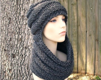 Instant Download Breipatroon - Gebreide muts Breipatroon Dikke sjaal - Gebreide mutspatroon voor Zhivago Cowl Sjaal Hoed - Dameshoed Dames