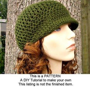 Crochet Hat Pattern for Skater Boy Hat with Brim, Newsboy Hat, Mens Hat, Womens Hat, Teens Hat, How To Crochet Tutorial Easy Crochet Pattern