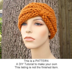 Instant Download Knitting Pattern - Knit Hat Knitting Pattern - Knit Hat Pattern for Turban Hat Beanie - Womens Accessories